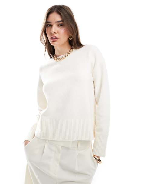 Jersey blanco hueso con cuello redondo de & Other Stories - view 1