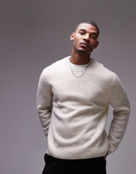 Jersey blanco hueso con cuello redondo de punto de lana de ARKET - view 1