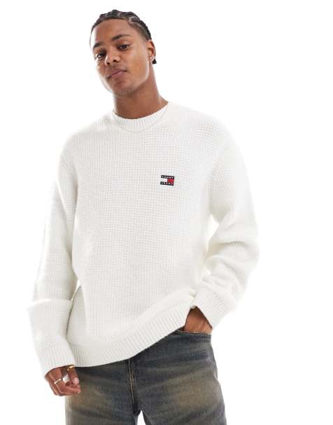 Jersey blanco hueso de punto gofrado de Tommy Jeans - view 1