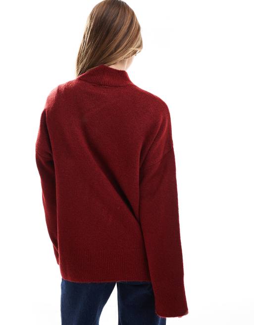 Jersey burdeos con cuello alto de punto de ASOS DESIGN, 4 de 4