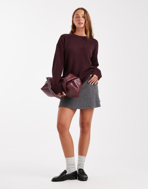 Jersey burdeos con cuello redondo Luxe de Cotton On, 3 de 4