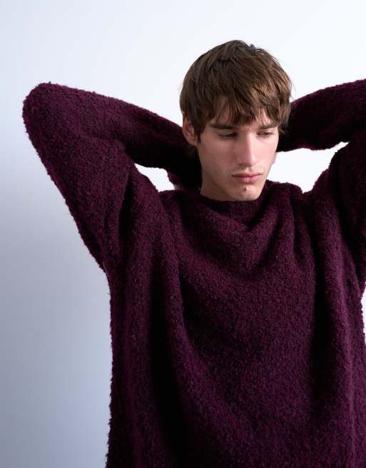 Jersey burdeos holgado de bouclé de Topman, 5 de 5