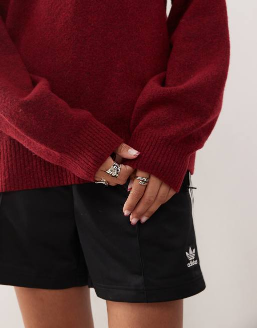 Jersey burdeos jaspeado de mezcla de lana de Weekday, 2 de 4