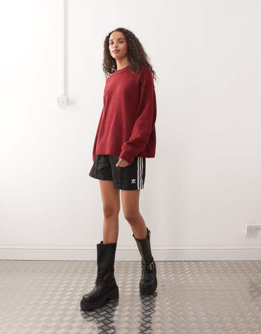 Jersey burdeos jaspeado de mezcla de lana de Weekday, 3 de 4