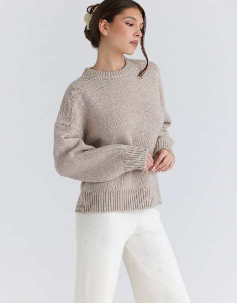 Jersey color avena de punto grueso de lana Bear de House of CB - view 1
