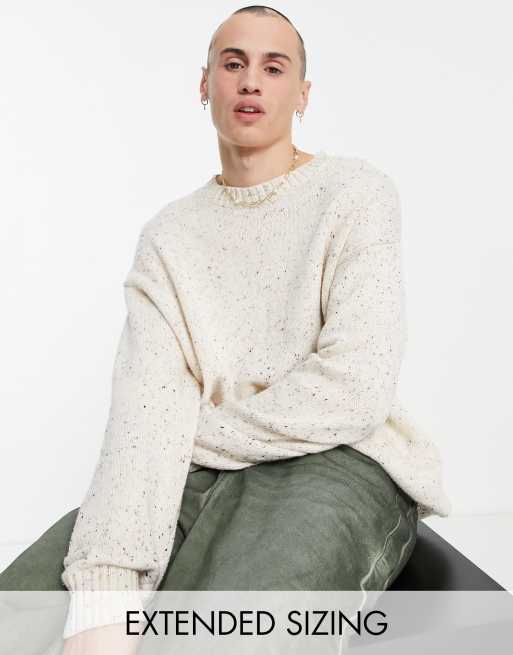 Jersey color avena extragrande de hilo neppi de ASOS DESIGN