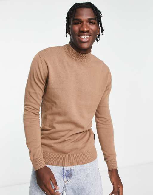 Jersey color camel con cuello alzado de French Connection