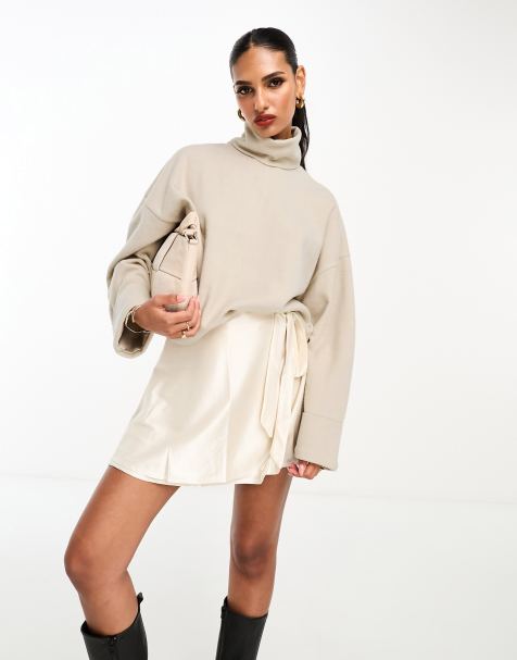 Jersey color crema cálido con cuello vuelto y detalle de puños de punto muy suave de ASOS DESIGN (parte de un conjunto) - view 1