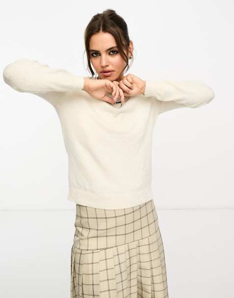 Jersey color crema con cuello redondo de Only - view 1