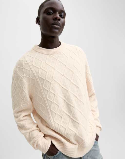 Jersey color crema de punto de ochos de Jack & Jones, 4 de 7