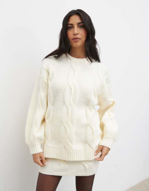 Jersey color crema de punto de ochos de Pretty Lavish (parte de un conjunto)