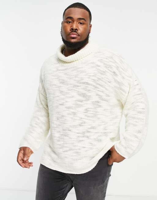 Jersey color crema extragrande con cuello alzado de punto texturizado de ASOS DESIGN, 2 de 4