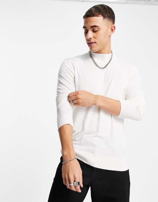 Jersey color crudo con cuello vuelto de punto de River Island