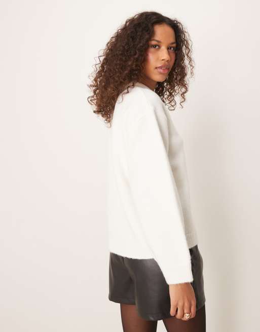 Jersey color crudo con detalle de cóctel de punto de ASOS DESIGN, 4 de 4
