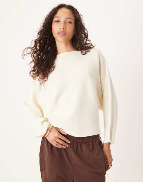 Jersey color crudo con mangas murciélago de punto muy suave de ASOS DESIGN - view 1