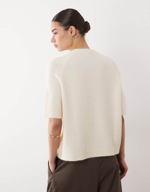 Jersey color crudo con media manga raglán de punto de ASOS DESIGN, 4 de 4