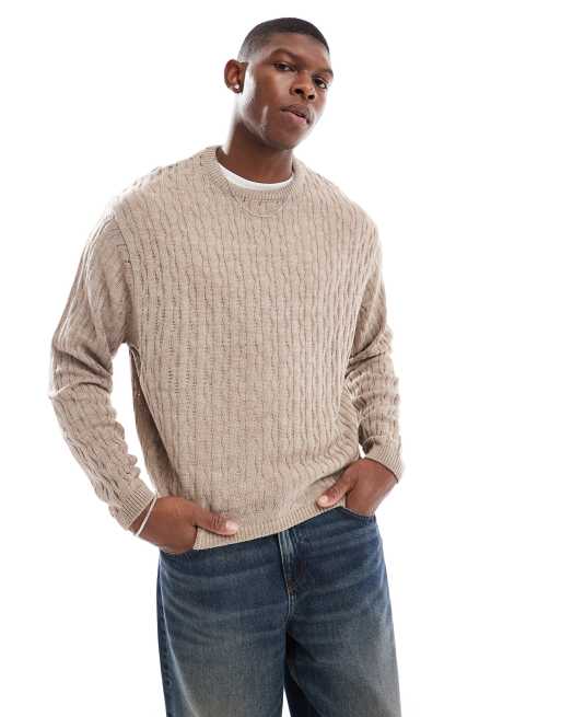 Jersey color crudo de corte cuadrado extragrande de punto gofrado de ASOS DESIGN 