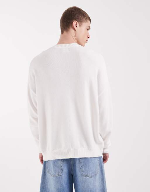 Jersey color crudo extragrande con estampado "Le Marais" y cuello redondo de punto de ASOS DESIGN, 5 de 5