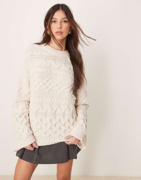Jersey color crudo extragrande de punto de ochos de ASOS DESIGN - view 1