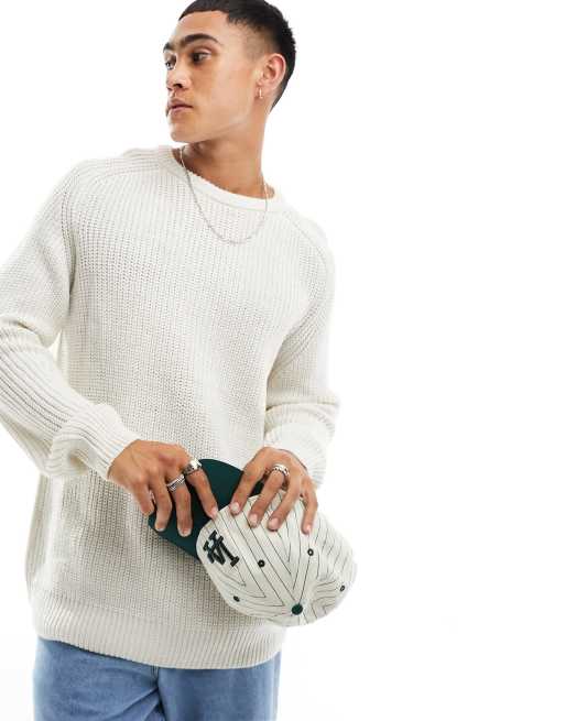 Jersey color crudo jaspeado extragrande de punto inglés grueso de Threadbare