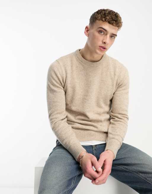 Jersey color piedra con cuello redondo Tisbury de Barbour