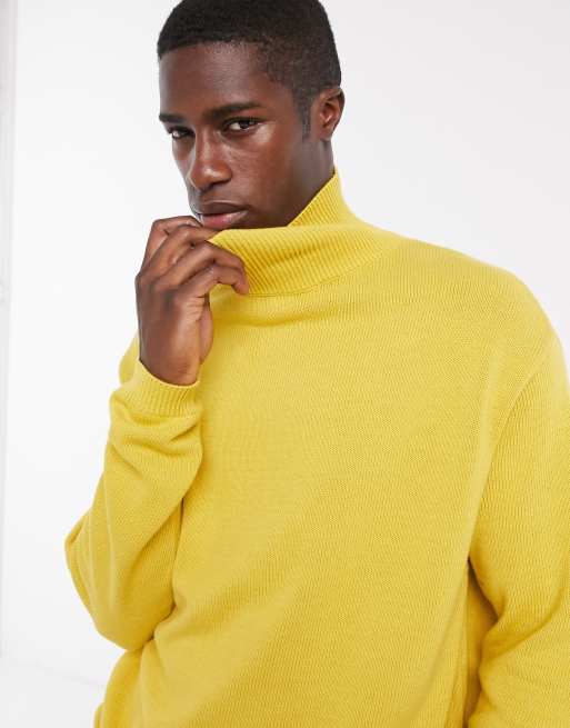 Jersey con cuello alzado de algodón medio en color mostaza de ASOS DESIGN