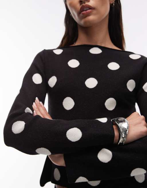 Jersey con cuello barco y estampado de lunares de punto fino de ASOS DESIGN, 4 de 4