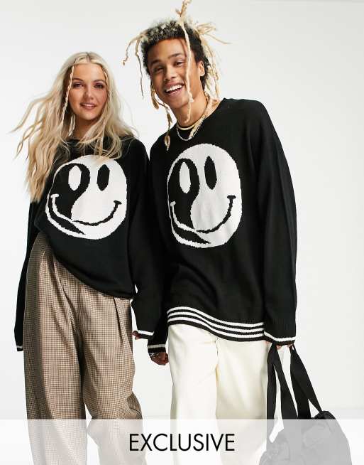 Jersey con cuello redondo y estampado jacquard de COLLUSION Unisex