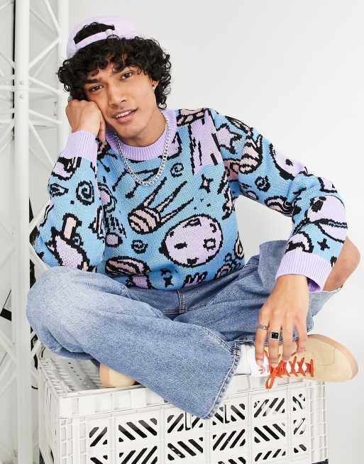 Jersey con diseño de cohetes de jacquard de punto de ASOS DESIGN