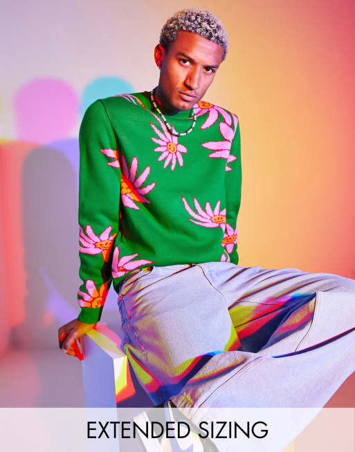 Jersey con estampado integral de flores de punto de ASOS DESIGN