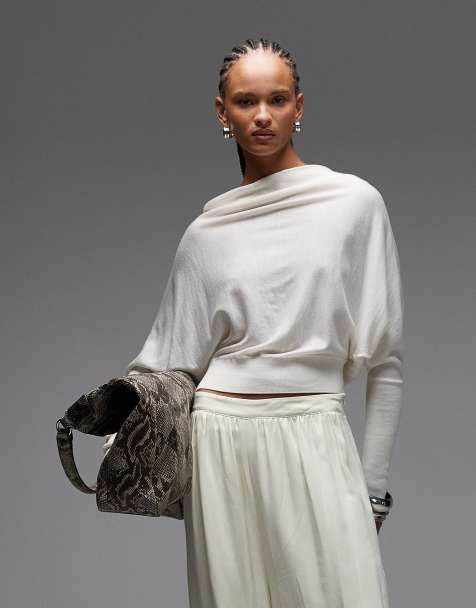 Jersey corto blanco de punto con lana Ridley de AllSaints - view 1