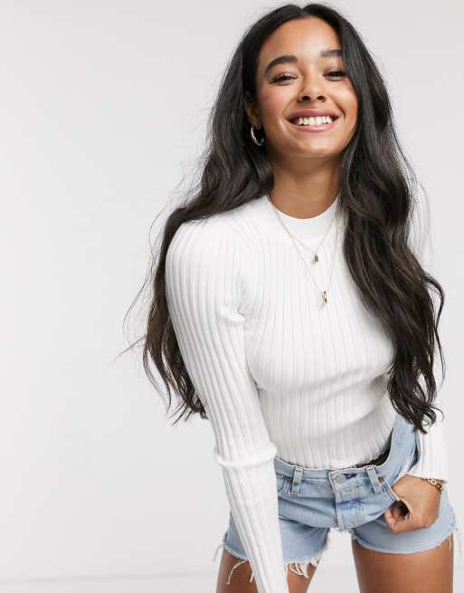 Jersey de canalé fino con cuello redondo de ASOS DESIGN
