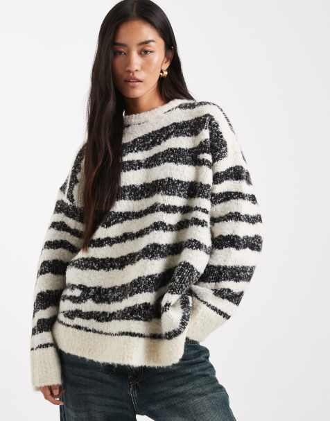 Jersey de corte cuadrado con cuello redondo y bajo cocoon de bouclé de ASOS DESIGN - view 1