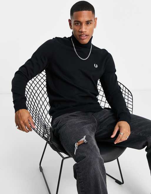 Combinar Jersey Hombre Jersey De Cuello Vuelto Negro Jersey De