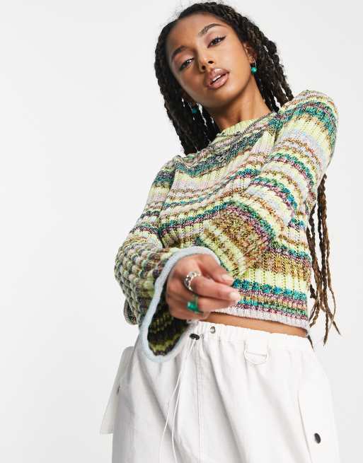 Jersey de cuello redondo con diseño de hilos mezclados de ASOS DESIGN