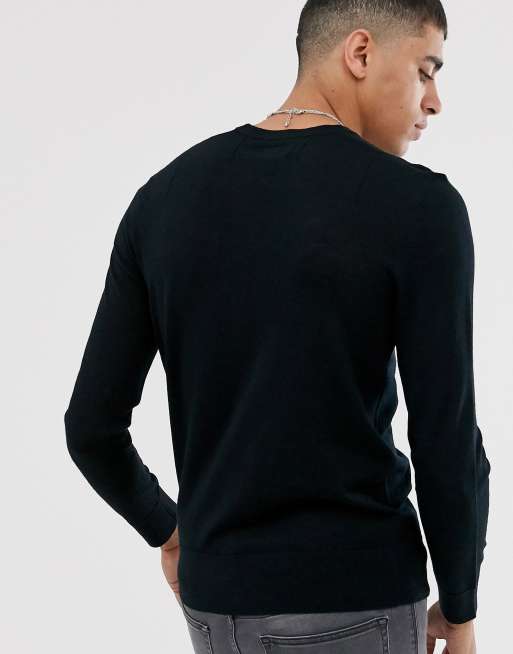 Jersey de cuello redondo en negro 100% de lana merino de AllSaints, 2 de 4