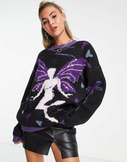 Jersey extragrande de estilo años 2000 con estampado gráfico de hada de Daisy Street