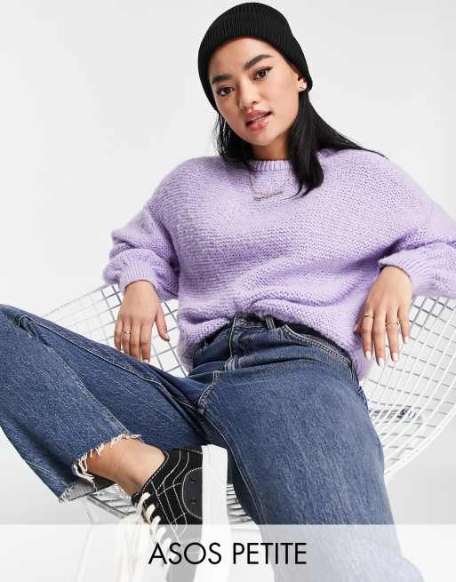 Jersey extragrande lila de cuello redondo de ASOS DESIGN Petite