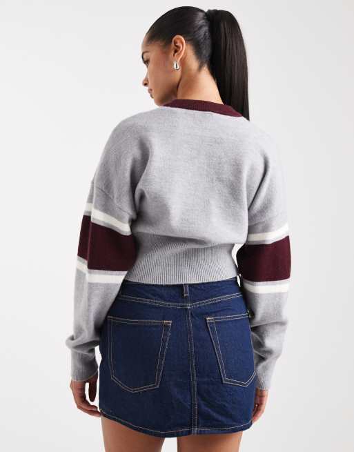 Jersey gris a rayas de punto de Cotton On, 4 de 4