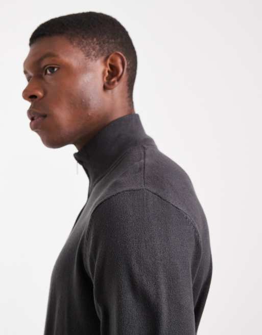 Jersey gris carbón con cremallera corta de Threadbare, 4 de 5