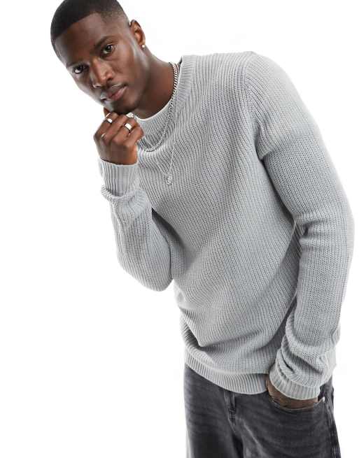 Jersey gris claro con cuello redondo de Jack & Jones
