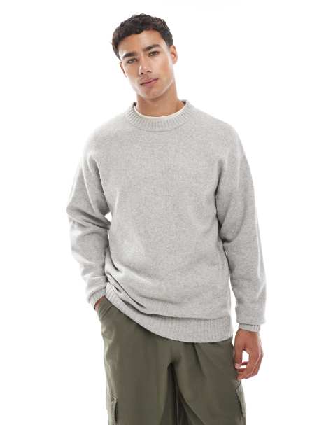 Jersey gris claro extragrande de punto mullido de Jack & Jones - view 1