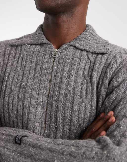 Jersey gris con cremallera de punto grueso rico en lana de Levi's, 5 de 5