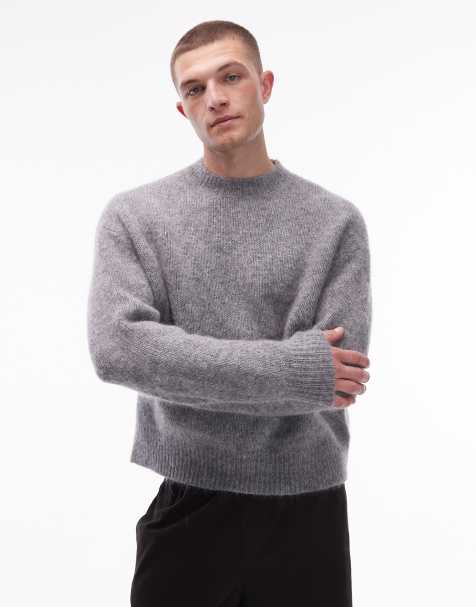 Jersey gris con cuello redondo de punto Coby de AllSaints - view 1