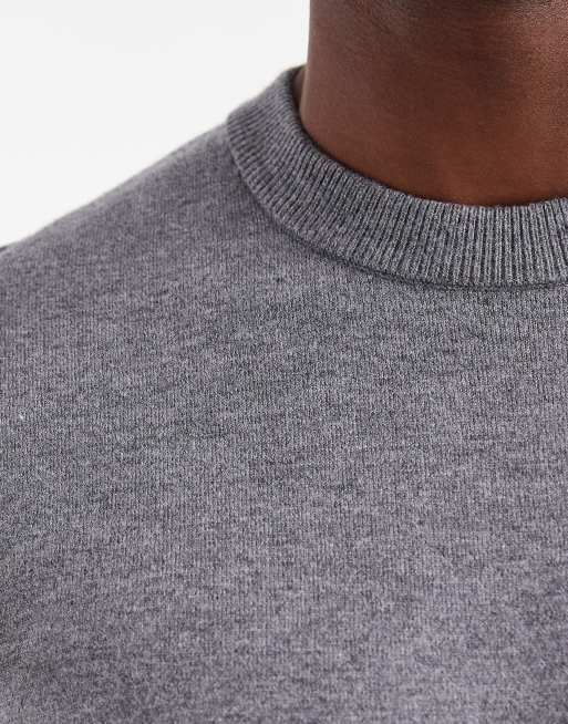 Jersey gris con cuello redondo de punto de ASOS DESIGN, 5 de 5