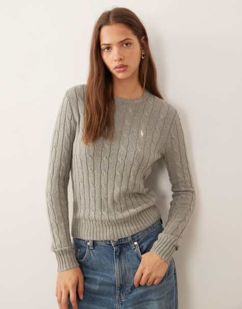 Jersey gris con logo de punto de ochos de algodón de Polo Ralph Lauren - view 1