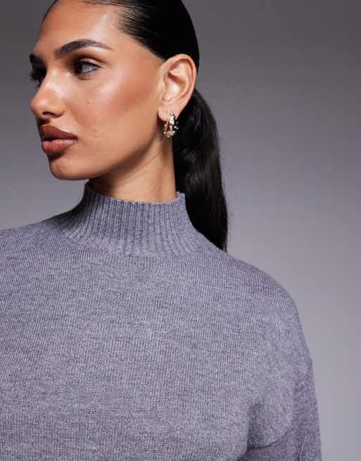 Jersey gris con mangas extragrandes y cuello alto de Aria Cove (parte de un conjunto), 2 de 4