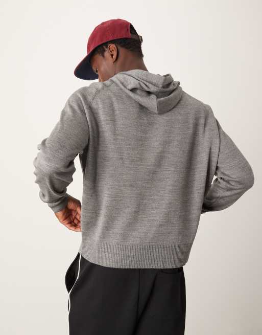 Jersey gris de corte cuadrado ultragrande con capucha y sisas caídas de punto de ASOS DESIGN, 2 de 4
