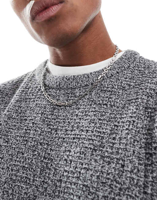 Jersey gris de manga larga de punto de arroz de River Island , 2 de 4