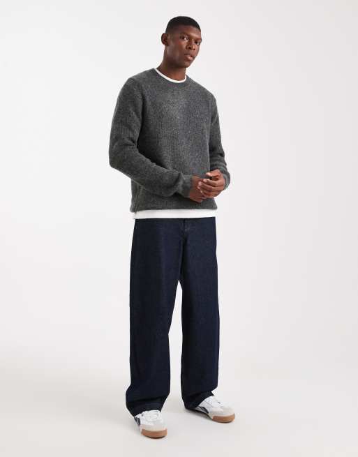 Jersey gris de punto mullido acanalado de Jack & Jones Premium, 2 de 5